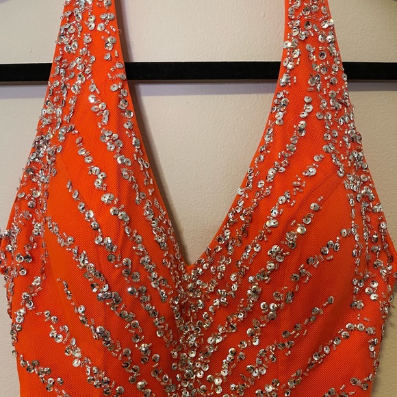 Sean Collection Coral Beaded Gown - Picture 3 of 9